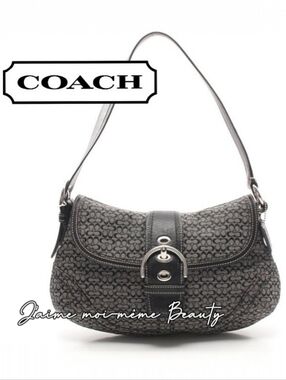 Coach Authentic MINT Vintage Y2K Soho Jaquard Monogram Flap Bag- Black/silver